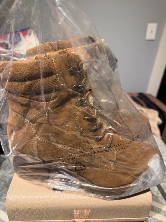 Shoes - Brown Suede Lace-Up Ankle Boots